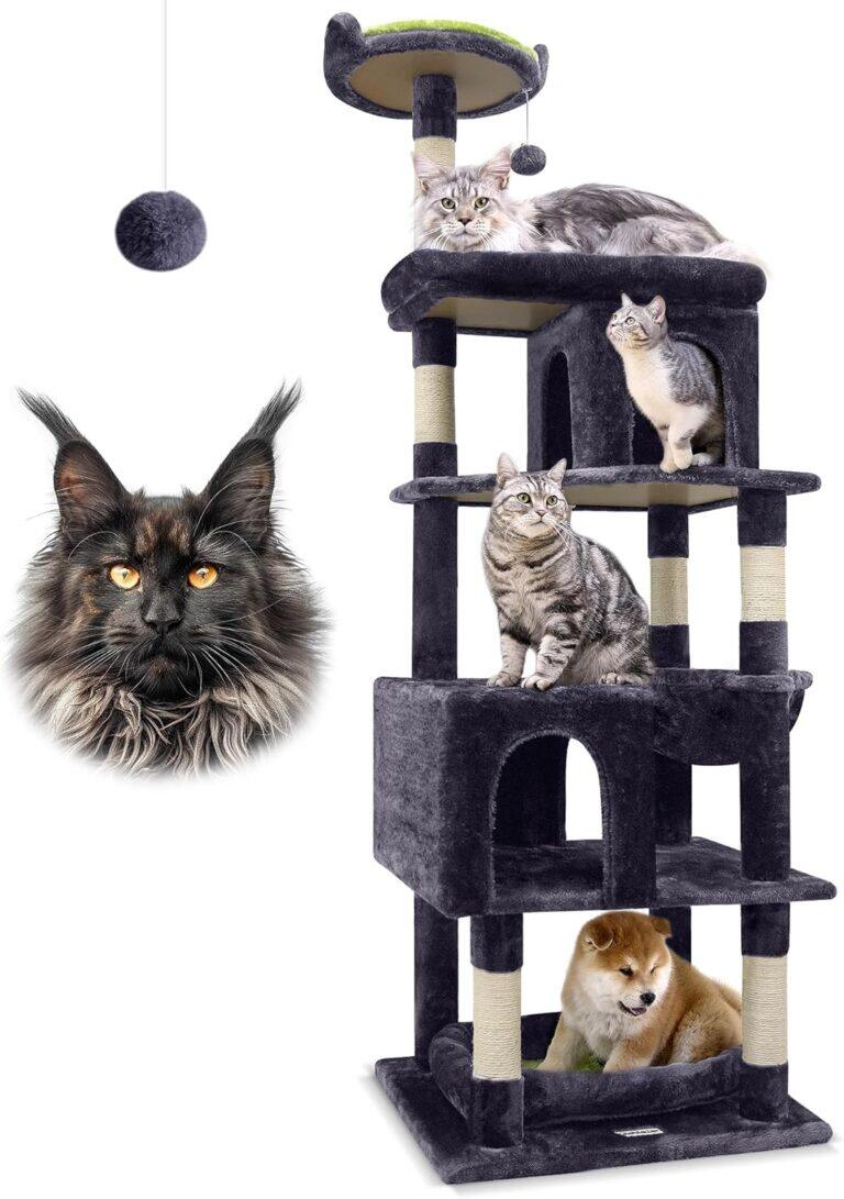 S72 Heavy Duty Cat Tree(Dark Gray,72-inch)