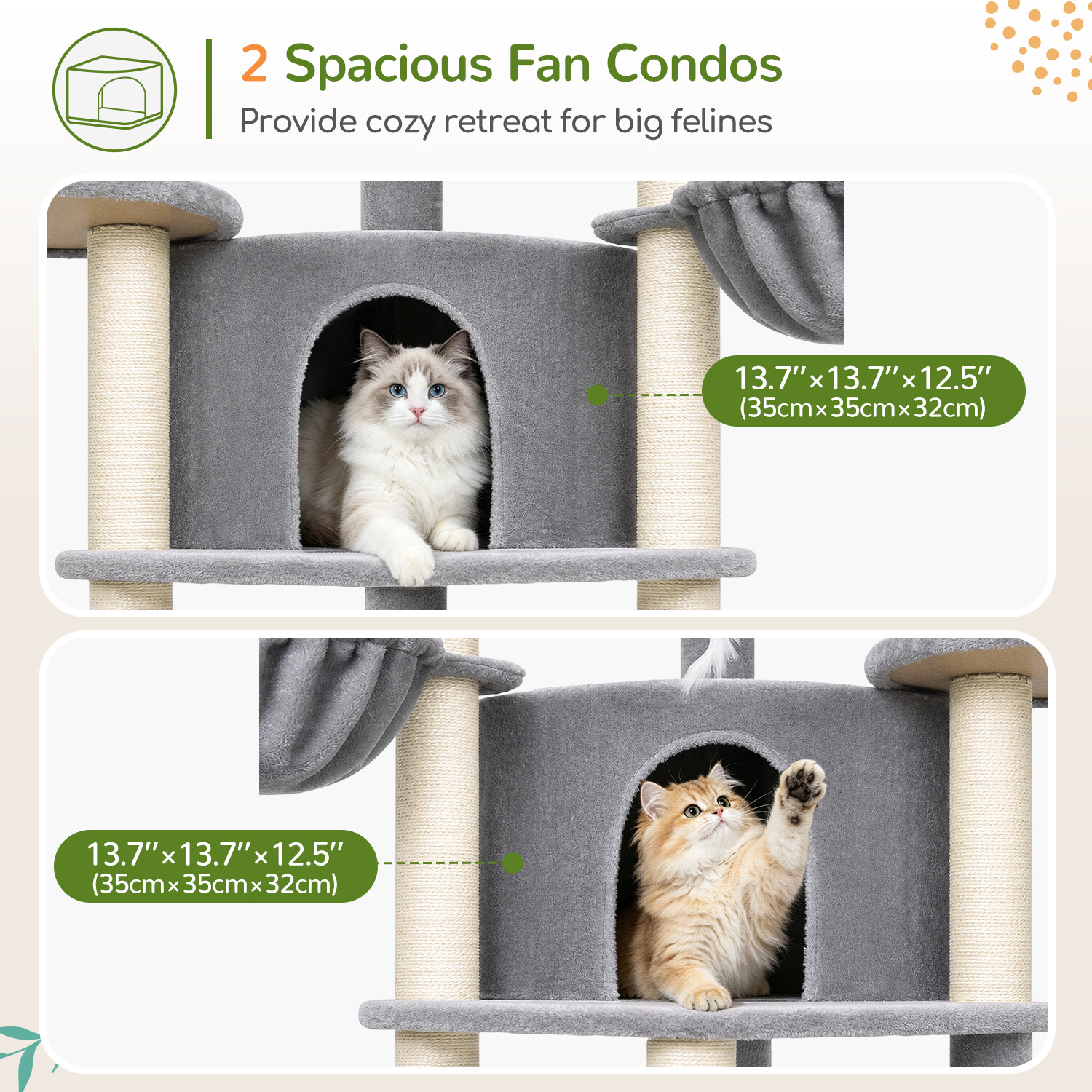 C73 Corner Cat Tree (Light Grey,73-inch)