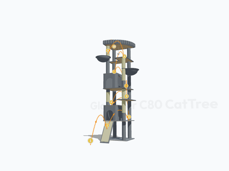 80-inch Tall Cat Tree 3D Model