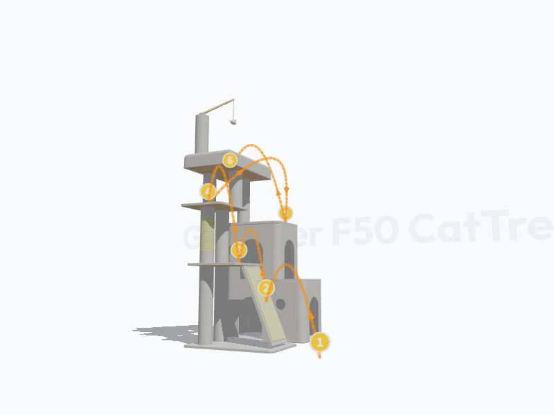 50-inch Cat Tree For Large Cats 3D Model