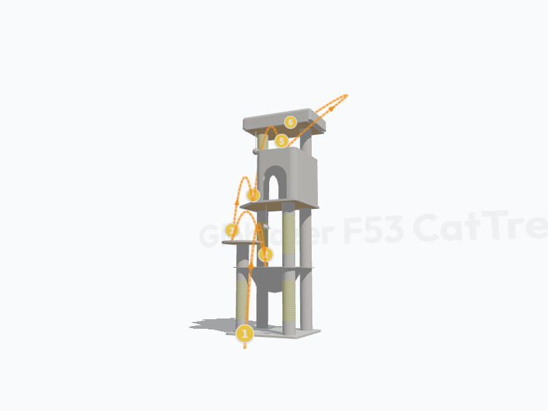 53-inch Cat Tree 3D Model