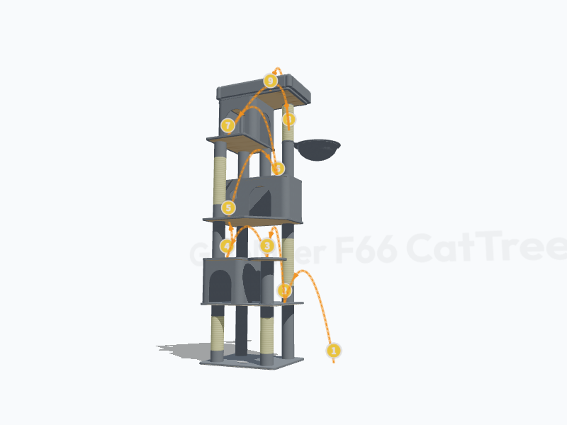 66-inch Cat Tower 3D Model