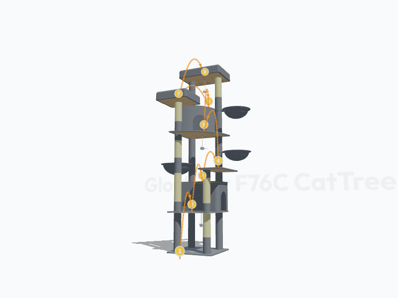 76-inch Cat Tree 3D Model