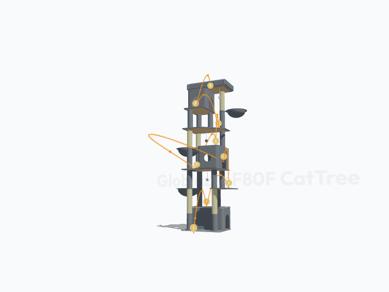 80-inch Cat Tree For Large Cats 3D Model