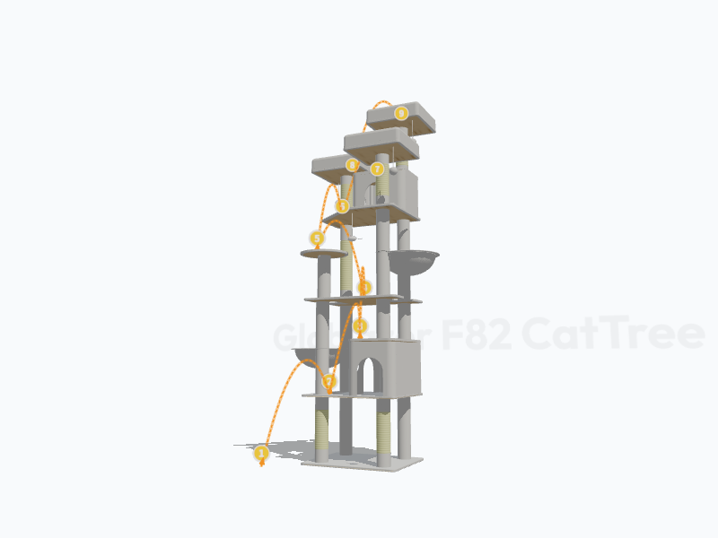 82-inch Cat Tree For Large Cats 3D Model