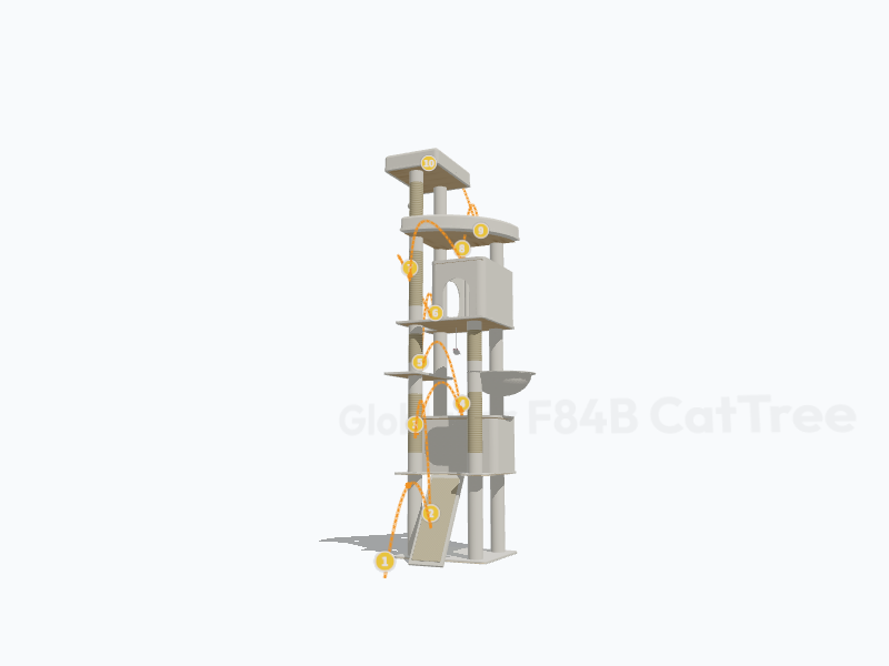 84-inch Cat Tree Tower 3D Model