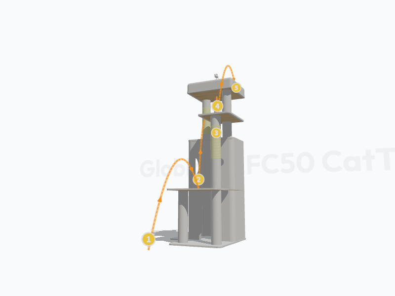 50-inch Cat Tree For Large Cats 3D Model