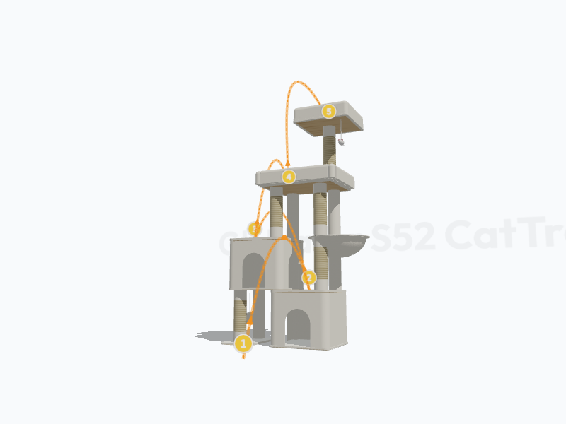 52-inch Cat Tree 3D Model