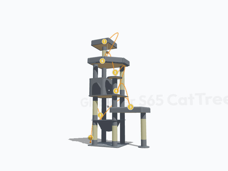65-inch Heavy Duty Cat Tree 3D Model