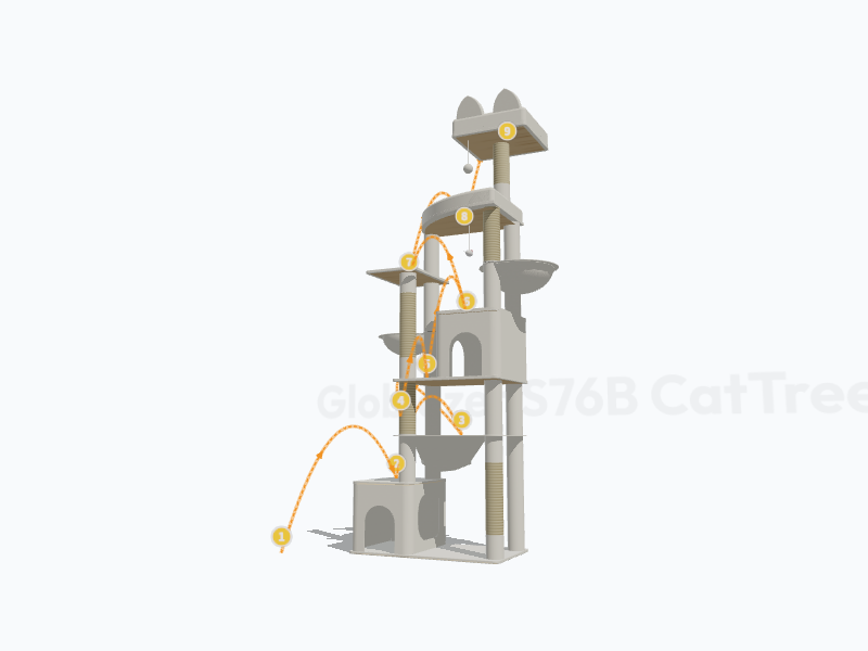 76-inch Cat Tower 3D Model