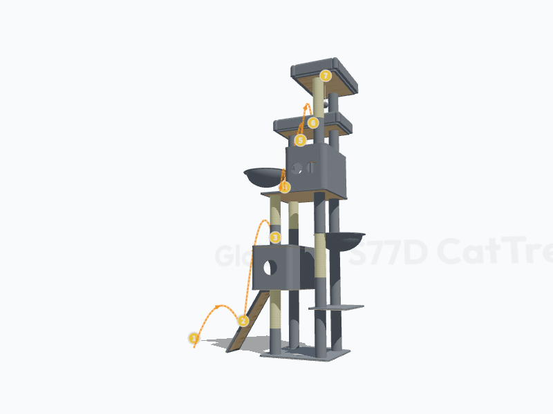 77-inch Cat Tower 3D Model