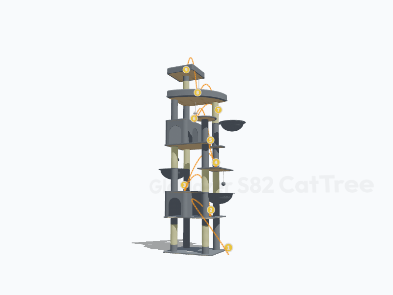 82-inch Heavy Duty Cat Tree 3D Model