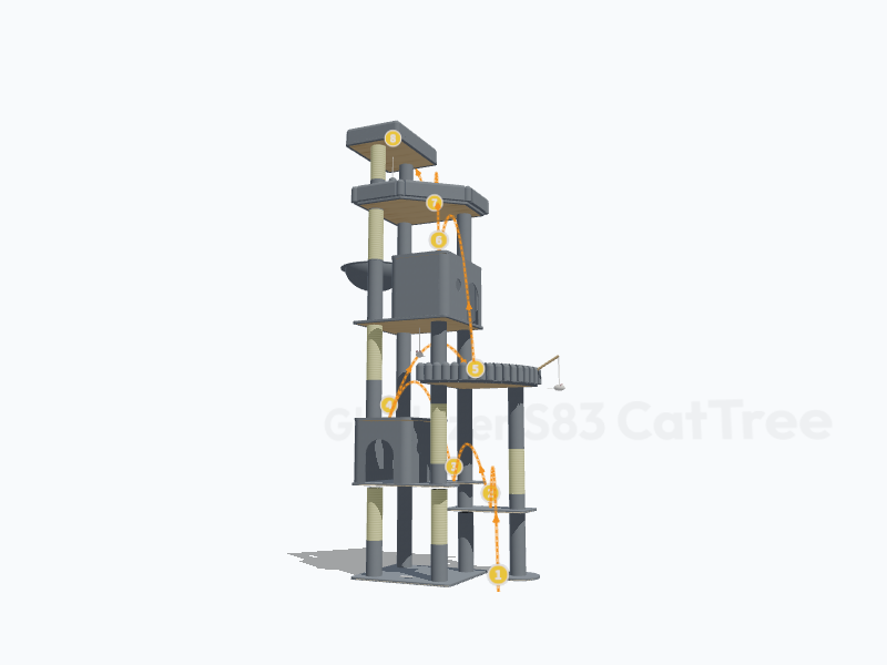 83-inch Heavy Duty Cat Tree 3D Model