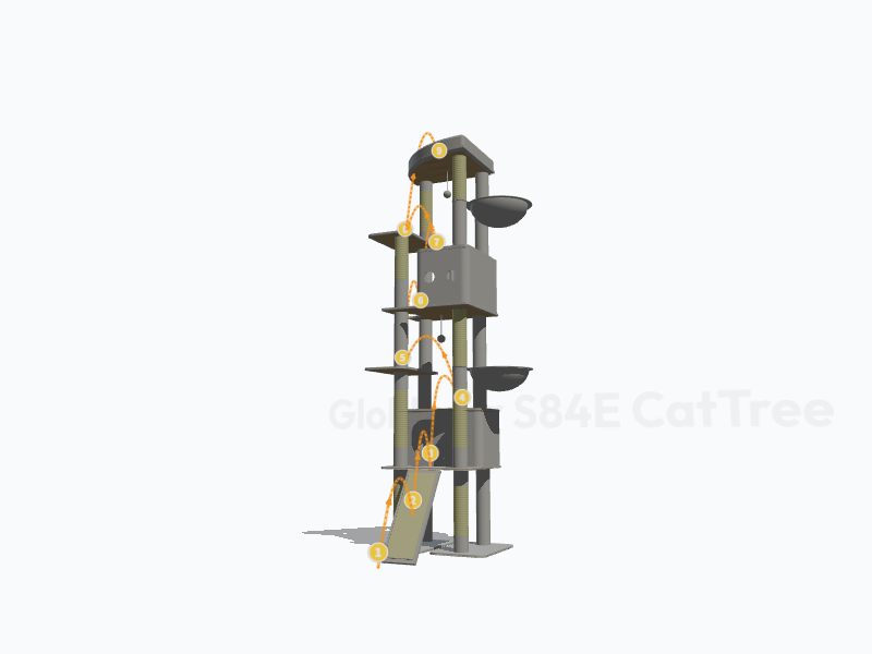 84-inch Cat Tree 3D Model