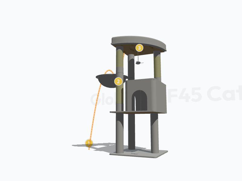 45-inch Cat Tree For Large Cats 3D Model