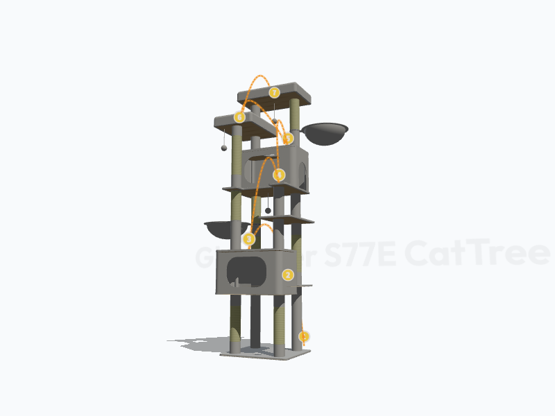 77-inch Cat Tower 3D Model
