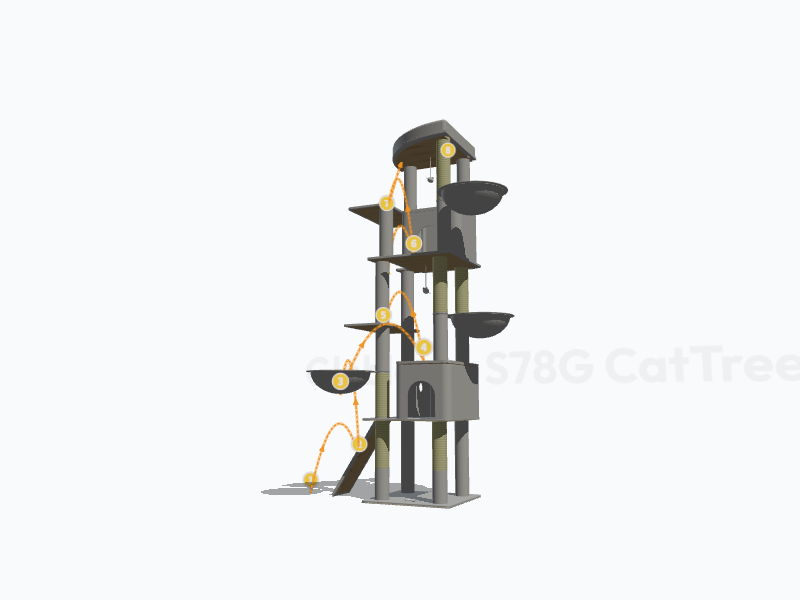 78-inch Cat Tree 3D Model