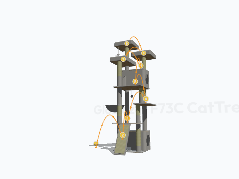 73-inch Cat Tree 3D Model