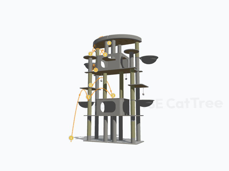 78-inch Heavy Duty Cat Tree 3D Model