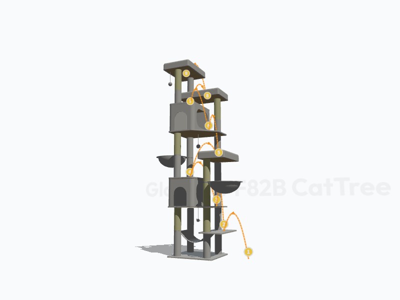 82-inch Cat Tree 3D Model