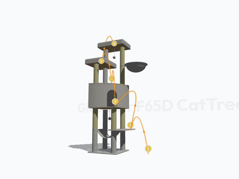65-inch Cat Tree 3D Model