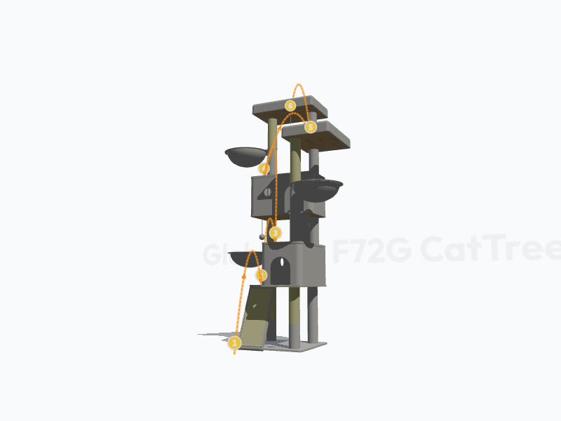 72-inch Cat Tree For Large Cats 3D Model
