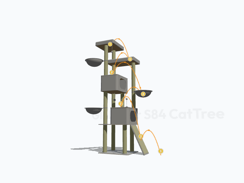 84-inch Heavy Duty Cat Tree 3D Model
