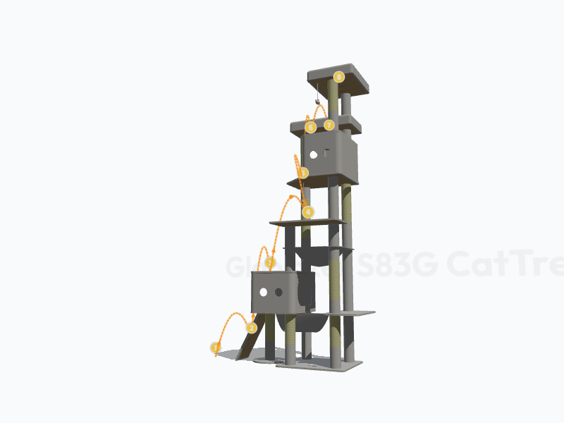 83-inch Heavy Duty Cat Tree 3D Model