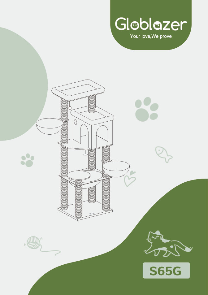 Cover of the Globlazer S65G Cat Tree Universal Assembly Manual PDF