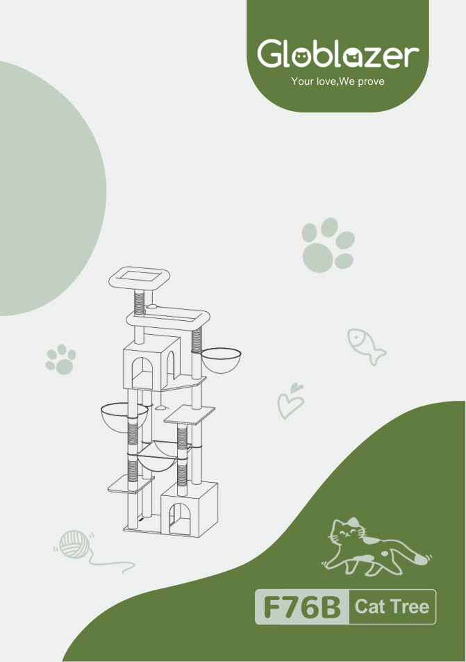 Cover of the Globlazer F76B Cat Tree Universal Assembly Manual PDF