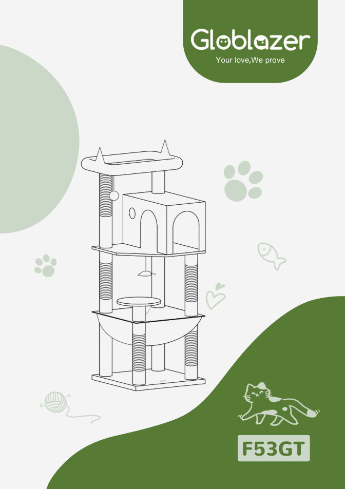 Cover of the Globlazer F53-GT Cat Tree Assembly Manual PDF