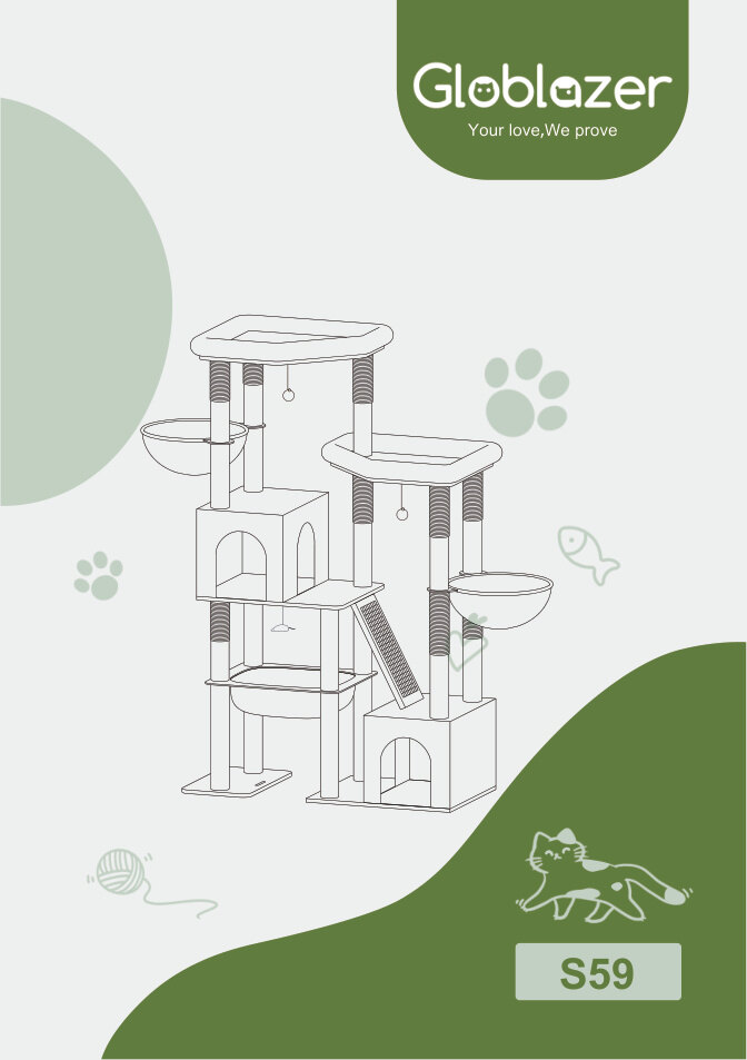 Cover of the Globlazer S59 Cat Tree Universal Assembly Manual