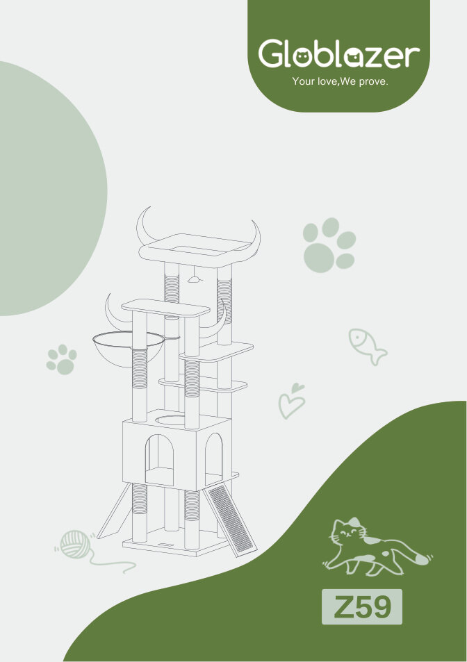 Cover of the Globlazer Z59 Cat Tree Universal Assembly Manual PDF