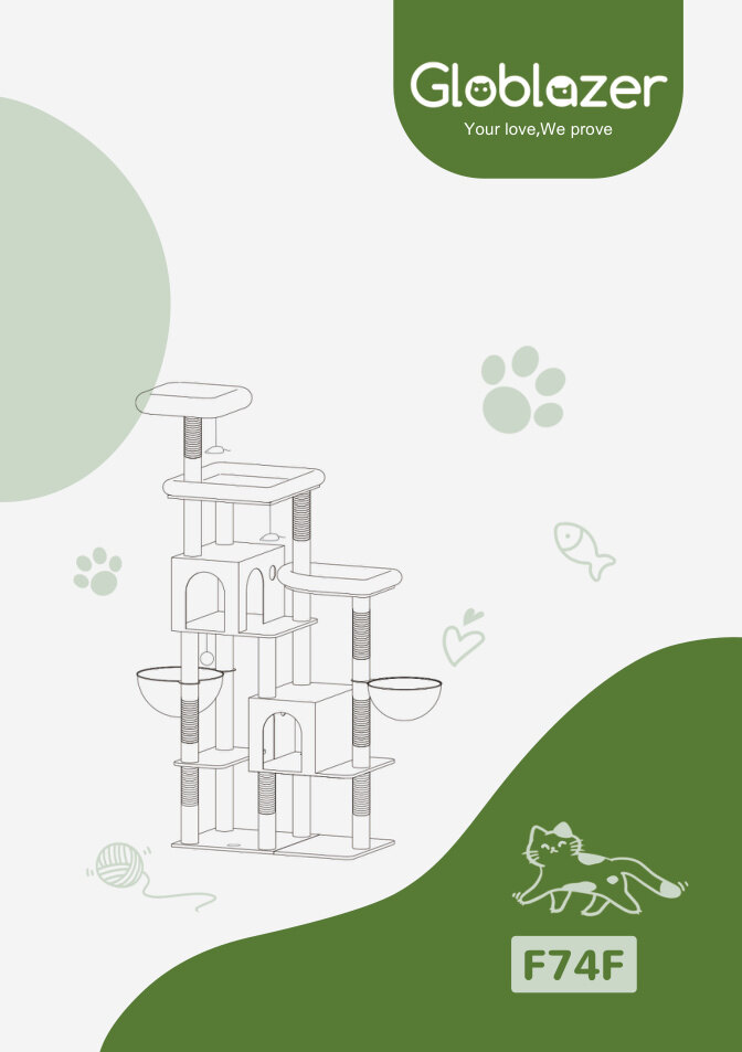 Cover of the Globlazer F74F Cat Tree Universal Assembly Manual PDF