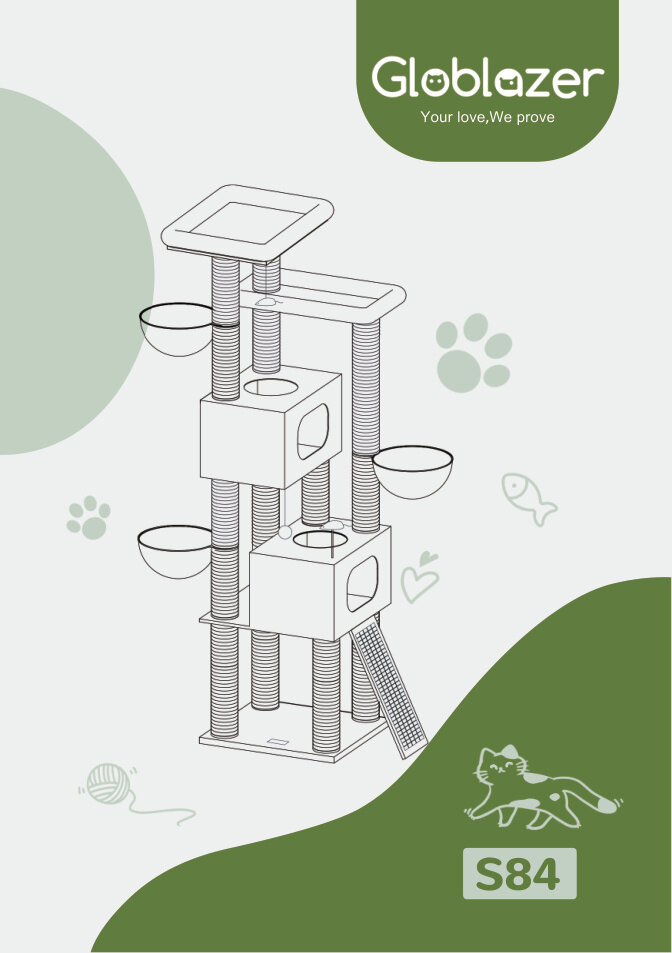 Cover of the Globlazer S84 Cat Tree Universal Assembly Manual PDF