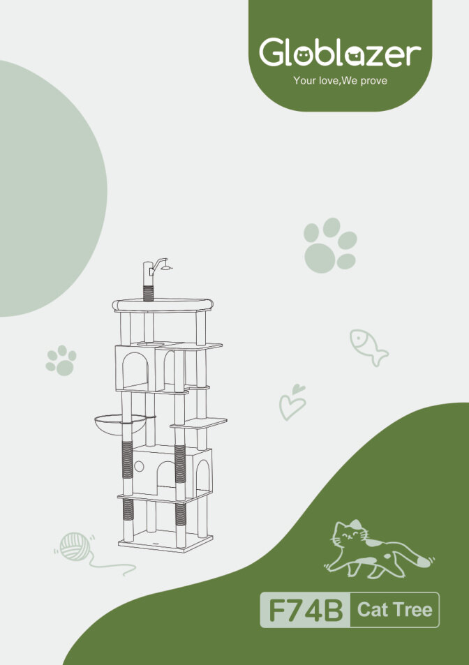 Cover of the Globlazer F74B Cat Tree Universal Assembly Manual PDF