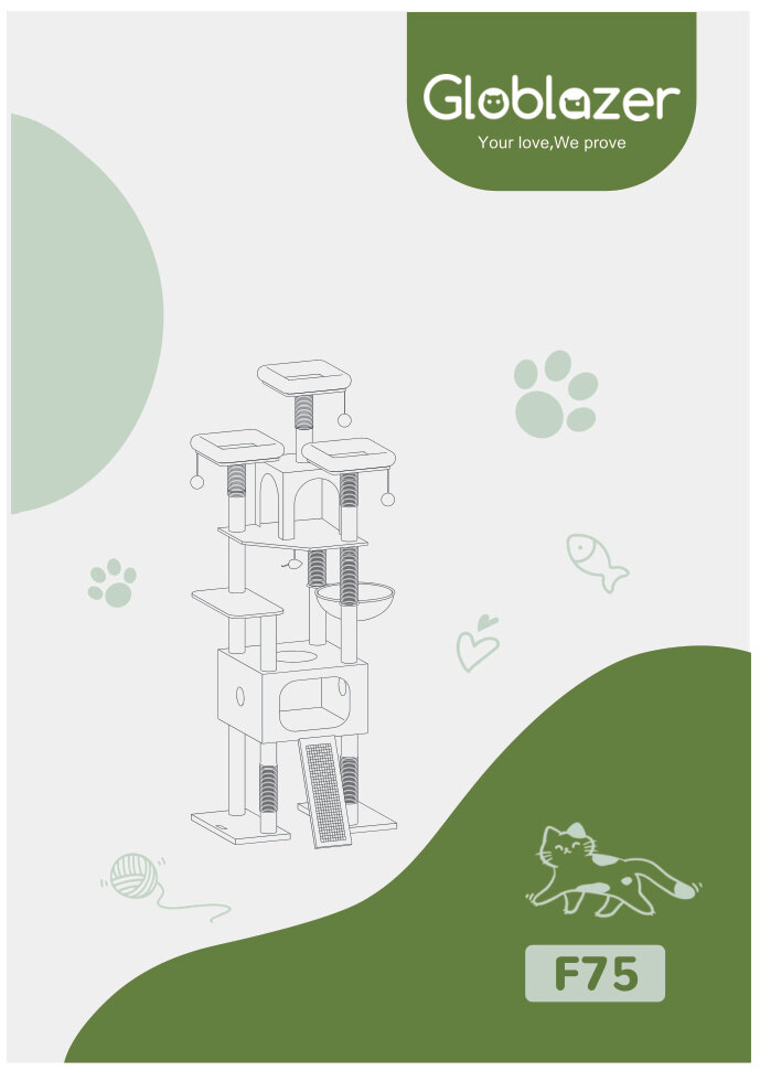 Cover of the Globlazer F75 Cat Tree Universal Assembly Manual PDF
