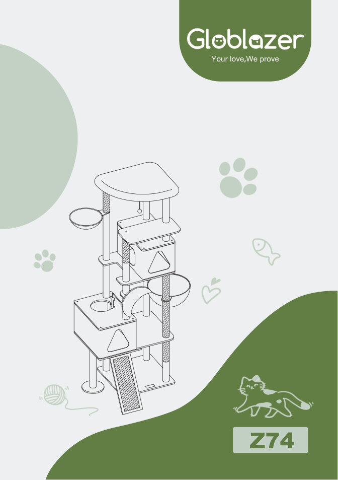 Cover of the Globlazer Z74 Cat Tree Universal Assembly Manual PDF