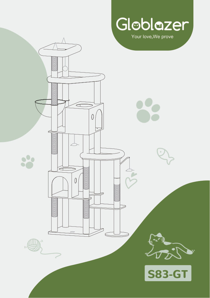 Cover of the Globlazer S83-GT Cat Tree Assembly Manual PDF