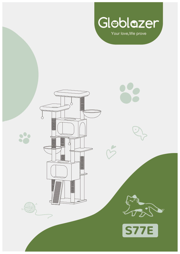 Cover of the Globlazer S77E Cat Tree Universal Assembly Manual PDF