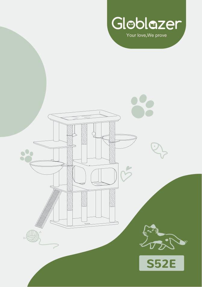 Cover of the Globlazer S52E Cat Tree Universal Assembly Manual