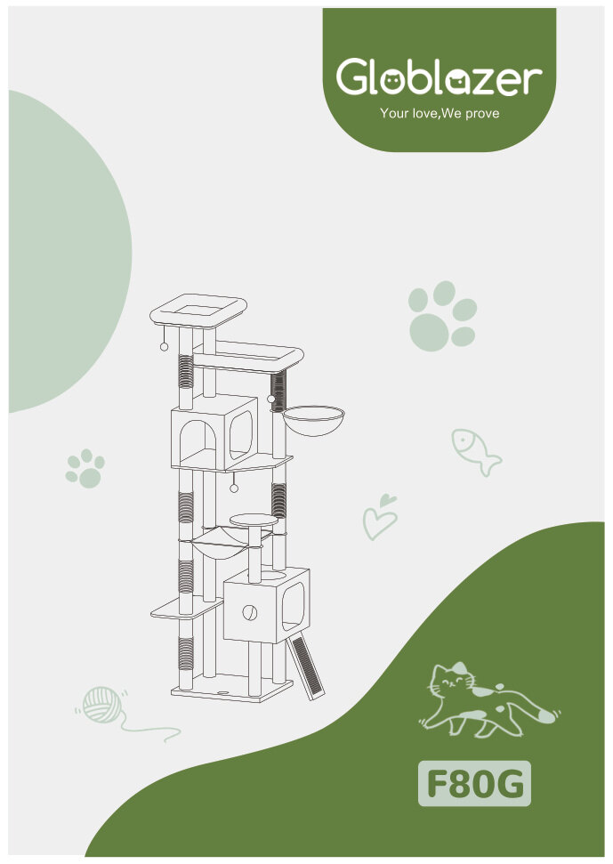 Cover of the Globlazer F80G Cat Tree Universal Assembly Manual PDF