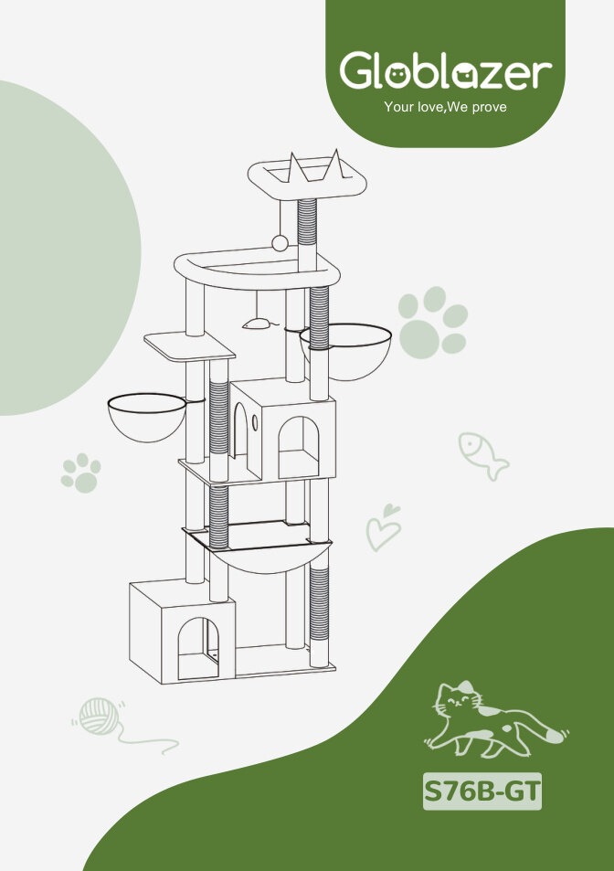 Cover of the Globlazer S76B-GT Cat Tree Assembly Manual PDF