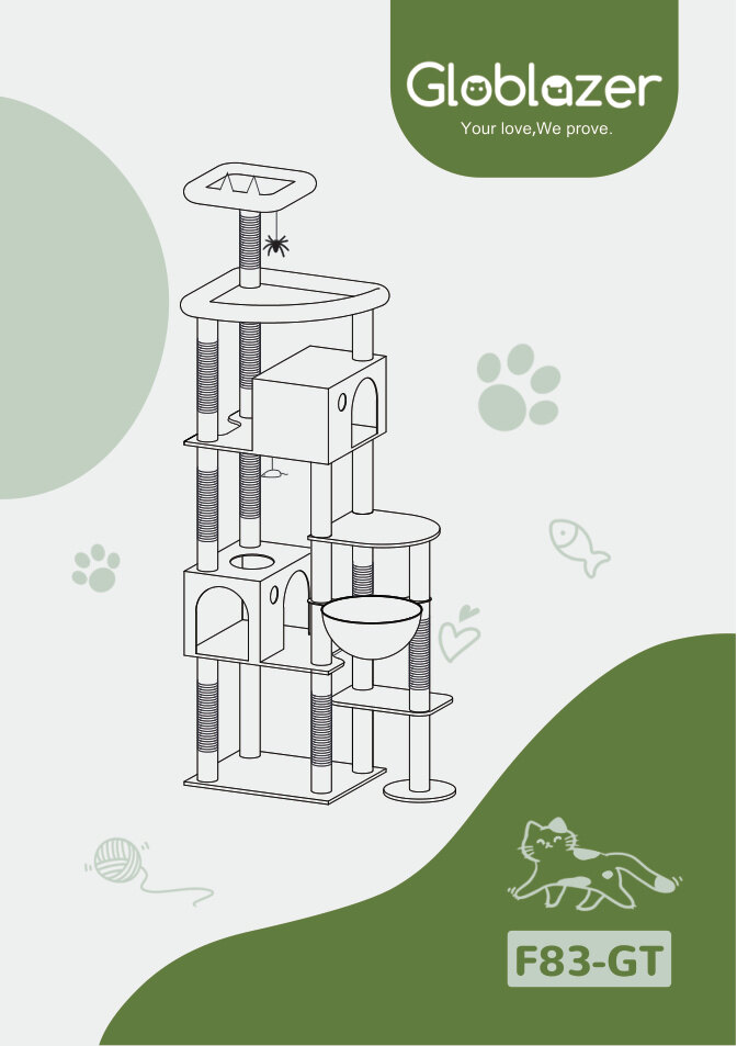 Cover of the Globlazer F83-GT Cat Tree Assembly Manual PDF
