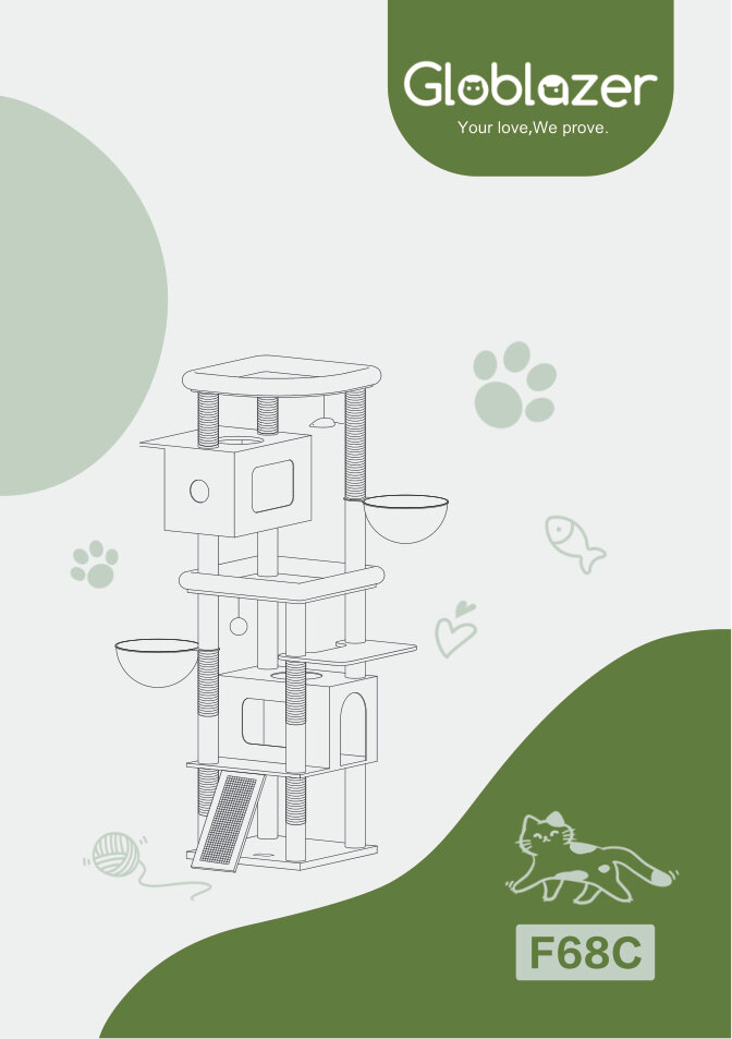 Cover of the Globlazer F68C Cat Tree Universal Assembly Manual PDF