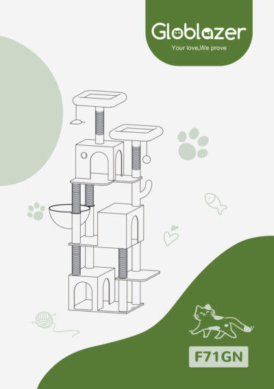 Globlazer F71-GN Cat Tree Assembly Manual Preview