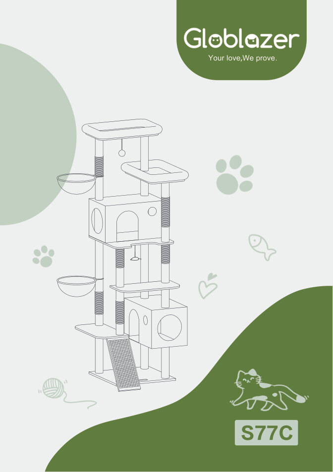 Cover of the Globlazer S77C Cat Tree Universal Assembly Manual PDF