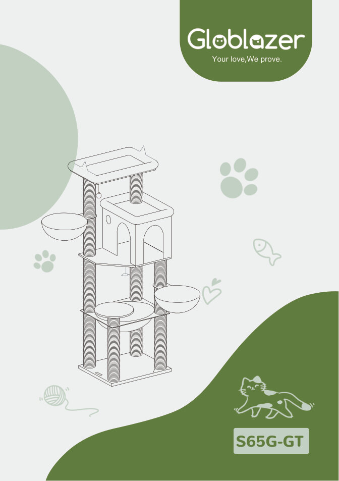 Cover of the Globlazer S65G-GT Cat Tree Assembly Manual PDF