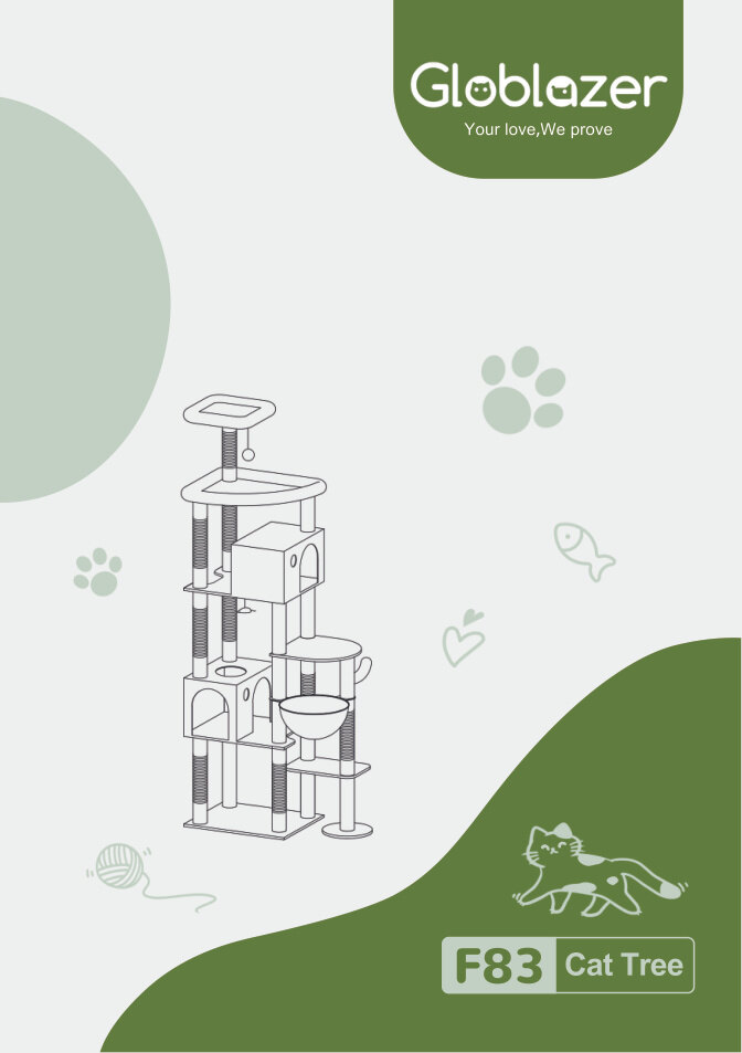 Cover of the Globlazer F83-GN Cat Tree Assembly Manual PDF