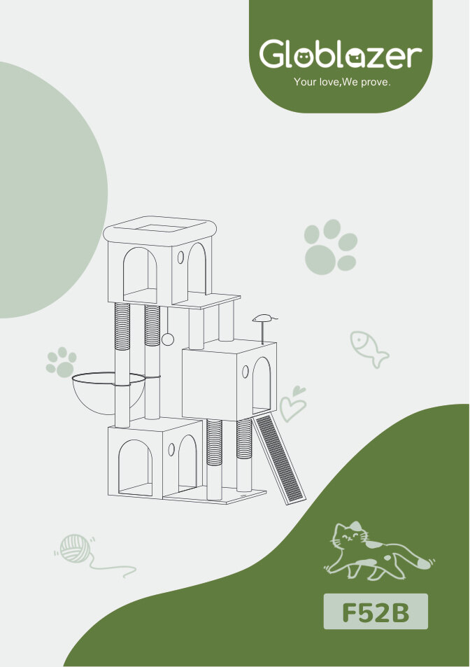 Cover of the Globlazer F52B Cat Tree Universal Assembly Manual PDF